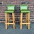 Pair of ranch oak Counter stools