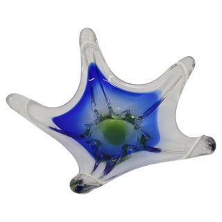 Czech Art Glass Bowl by Josef Hospodka for Chribska Glassworks, 1960s For Sale