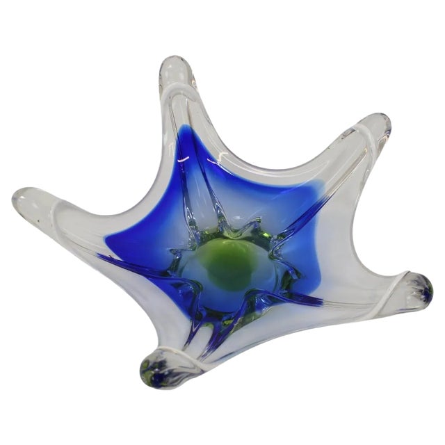 Czech Art Glass Bowl by Josef Hospodka for Chribska Glassworks, 1960s For Sale