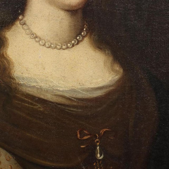 Northern European Artist, Portrait of a Woman with Sheet Music, Oil on Canvas For Sale - Image 5 of 10