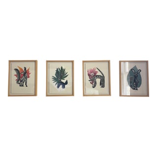 Saskia Onvlee Signed Linocuts, Set of 4, Framed - Todos Santos, 2017 For Sale