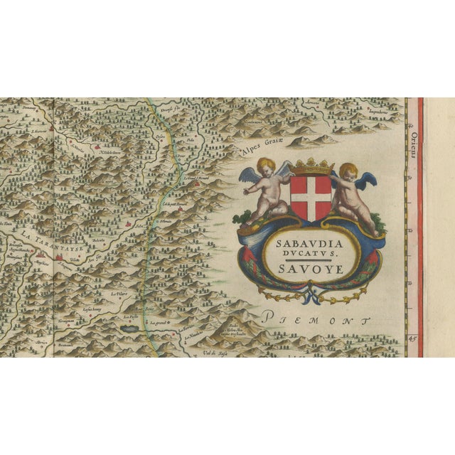 Blaeu Map of Savoy & Alps, 1642 For Sale - Image 4 of 13