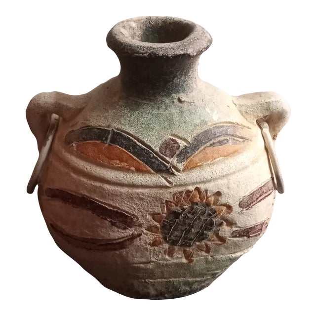 1970s Hand Painted Art Studio Pottery From Arizona For Sale