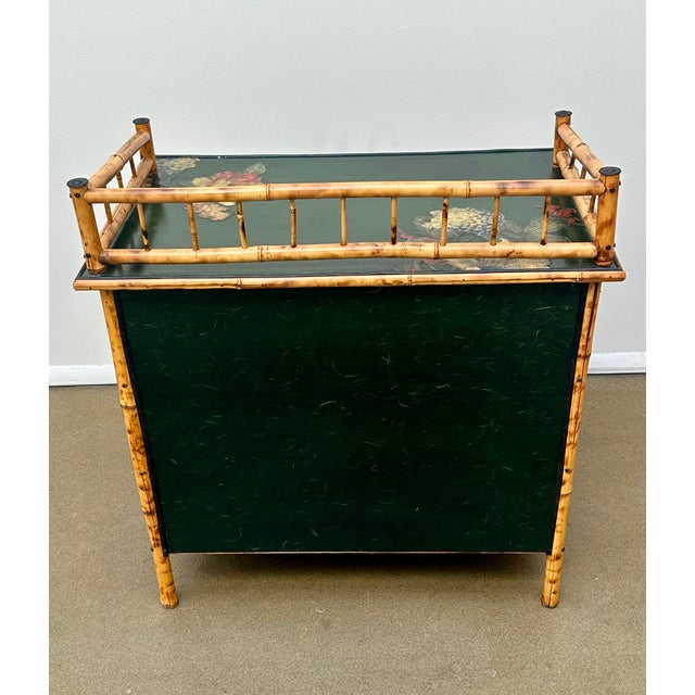 Bamboo Cabinet, Decoupaged With Flowers, Circa 1990 For Sale - Image 10 of 16