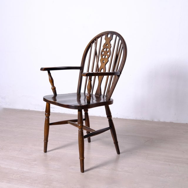 Antique English Windsor Chair with Armrests, 19th Century For Sale - Image 6 of 14