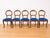 Louis Philippe Chairs in Walnut and Blue Velvet, 1950s, Set of 5 For Sale - Image 15 of 15