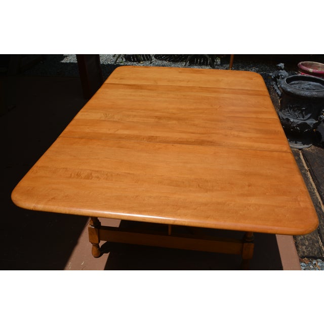 Vintage Watertown Slide Mid Century Maple Wood Extending Drop Leaf Dining Table W/ 3 Leaves For Sale - Image 18 of 18