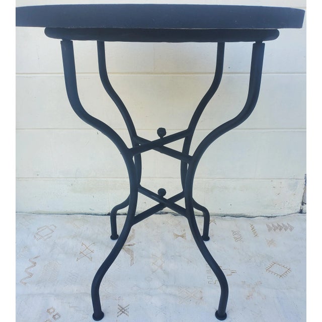 Moroccan 24" Black and Tan Handmade Moroccan Mosaic Table, Ucf Colors For Sale - Image 3 of 7