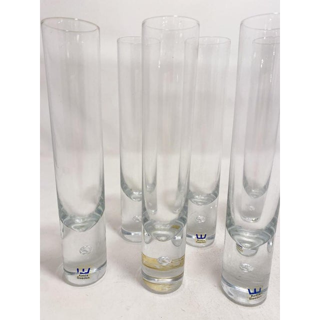 Pipi Model Glasses attributed to Walter Hickman for Kosta Boda, Sweden, 1970, Set of 6 For Sale - Image 6 of 7