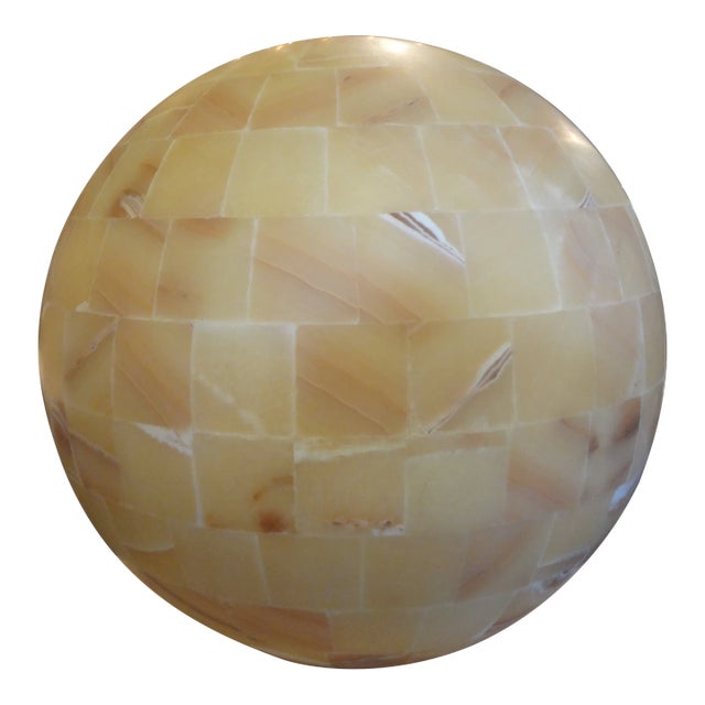 Vintage Onyx Sphere Lamp For Sale