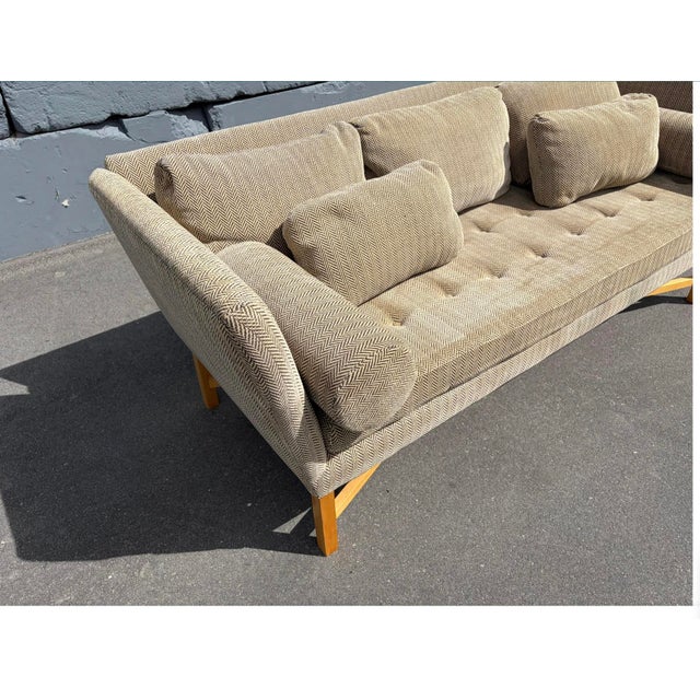 Designer Sofa With X-Base Stretcher For Sale - Image 15 of 16