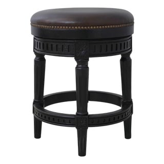 Frontgate Revolving Seat Low Ottoman Stool For Sale