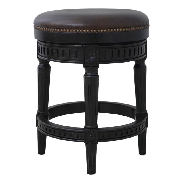 Frontgate Revolving Seat Low Ottoman Stool For Sale