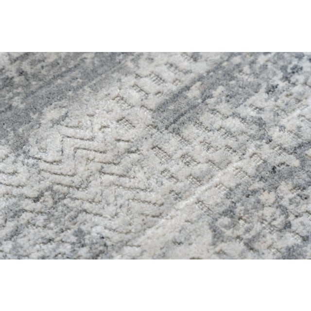 9x12 Versatile Freya Gray Silver Abstract Contemporary Handmade Wool Carpet Rug For Sale - Image 11 of 11
