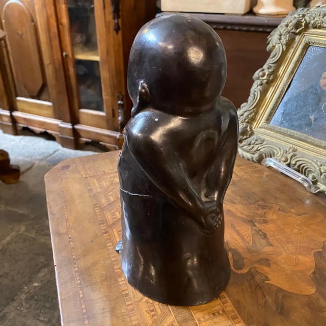 Coffee Late 19th Century Bronze Chinese Buddha Sculpture For Sale - Image 8 of 13