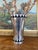 Vintage Towle Silversmiths Modernist Metal Vase With Black and Mother-of-Pearl Geometric Inlay For Sale - Image 4 of 9