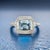 Traditional Natural Aquamarine Diamond Ring 6.5 14k White Gold 3.05 TCW Certified For Sale - Image 3 of 13