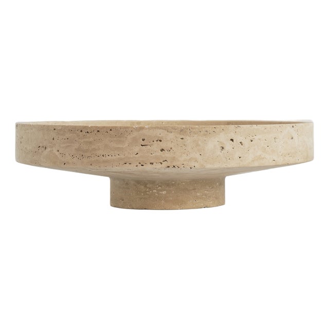 XL Travertine Narrow Bowl from Kiwano Concept For Sale