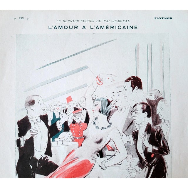 French Pierre Herault, 1928 "L'Amour à L'Américaine" Fantasio Print For Sale - Image 3 of 3