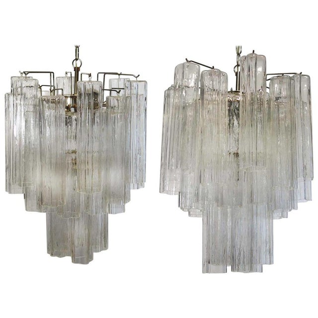 Tronchi Chandeliers in the style of Toni Zuccheri for Venini, Set of 2 For Sale - Image 8 of 8