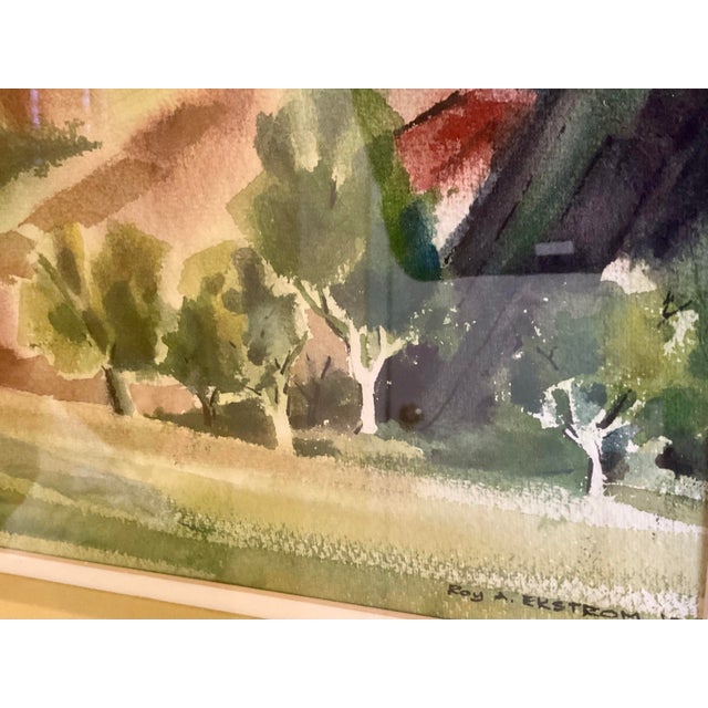 Original Watercolor Expressionistic Abstract Painting Signed by the Artist - Framed For Sale - Image 4 of 12