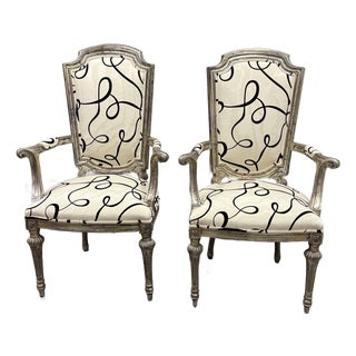 French Neoclassical Circa 1930's Armchairs, Pair For Sale