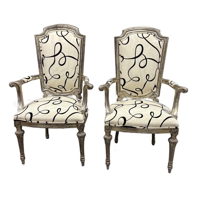 French Neoclassical Circa 1930's Armchairs, Pair For Sale