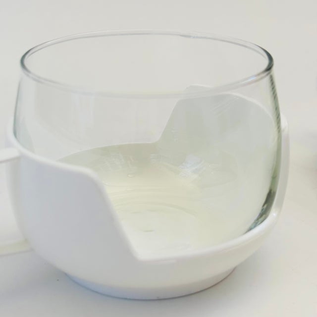 Glass MCM Glass Mugs in Plastic Holders - Set of 6 - Made in Germany For Sale - Image 7 of 11