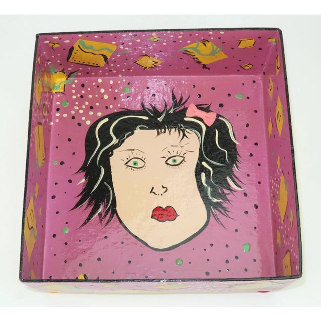 Artist Made Hand Painted Post Modern Box For Sale - Image 9 of 13