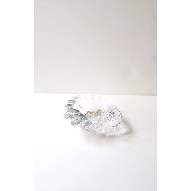 Glass French Crystal Seashell Bowl or Jewelry Catchall For Sale - Image 7 of 12