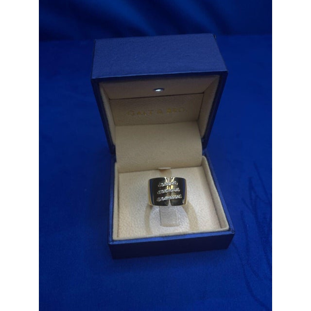 Brilliant Cut Diamond Pave Seams Line Cross Chunky Cocktail Statement Cigar Band, Size 6.5 For Sale - Image 4 of 10