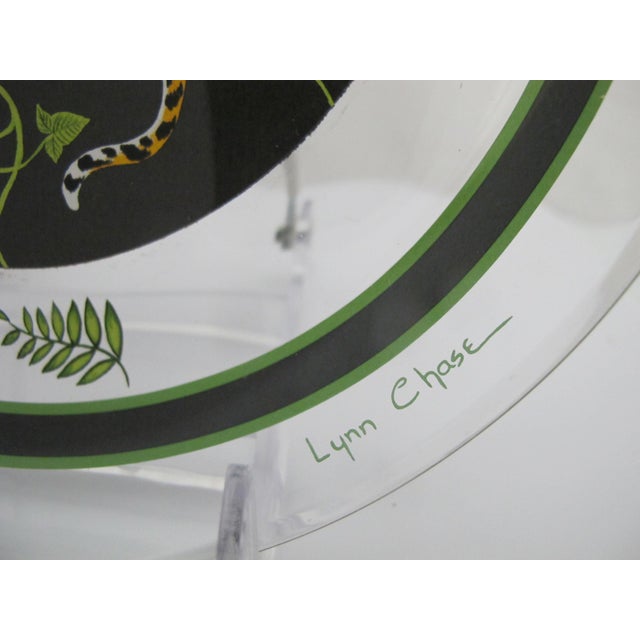Lynn Chase Sitting Left Jaguar Jungle Cat Glass 8 1/4" Salad Plate Set of 2 For Sale - Image 10 of 12
