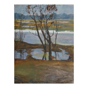 Original Oil Painting, Ukrainian Landscape, Pokatayeva N. (1970) 50-38,5