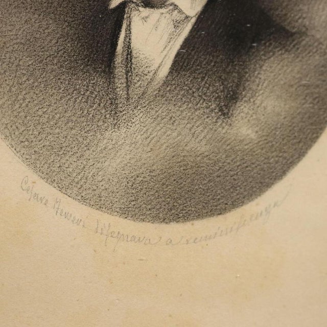 Cesare Ferreri, Portraits, Pastel Drawings on Paper, Framed, Set of 2 For Sale - Image 8 of 13