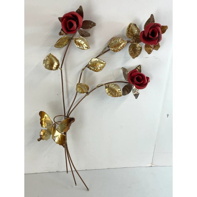 Metal Vintage Metal Brutalist Rose Wall Art For Sale - Image 7 of 9