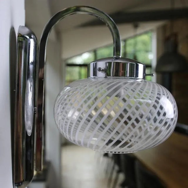 Swirl Glass Sconce, 1980s For Sale - Image 3 of 7