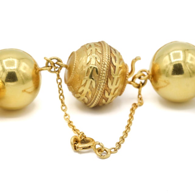 Vintage 19.2k Gold Vintage Portuguese Beads Statement Necklace For Sale In Houston - Image 6 of 12