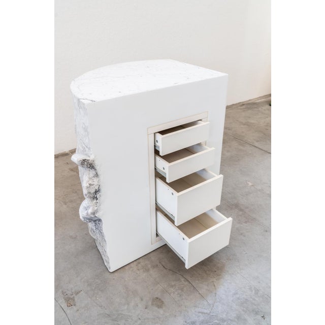 Wood Carrara Marble Sculpture Cabinet For Sale - Image 7 of 17