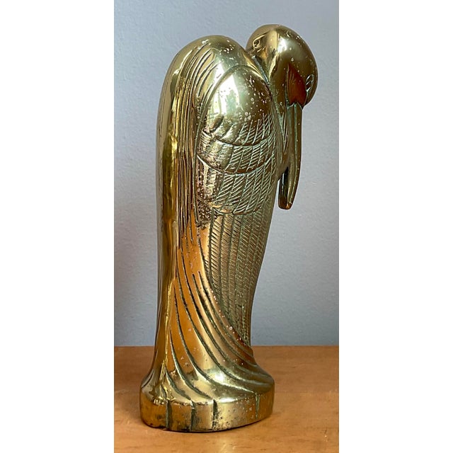 Brass Vintage Brass Heron Statue For Sale - Image 8 of 12