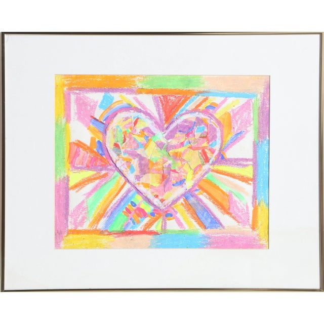 Heart Unknown Artist Size: x Framed size: 16 x 20 inches Pastel and Collage on Paper