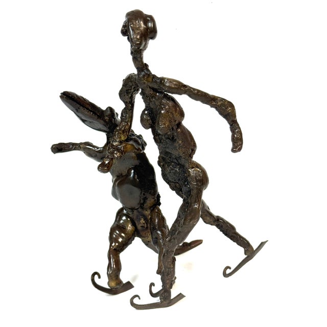 Surrealist Bronze Sculpture of a Woman and Alligator on Skates For Sale - Image 18 of 18