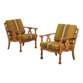 Lounge Chairs in Oak by Henning Kjærnulf, Denmark, 1960s, Set of 2 For Sale