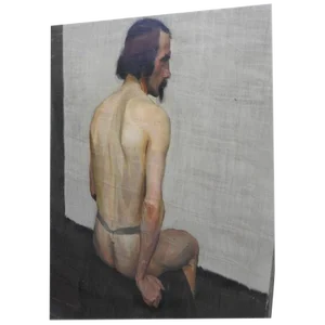 20th Century Robert Whitmore Oil Painting, "Male Model"