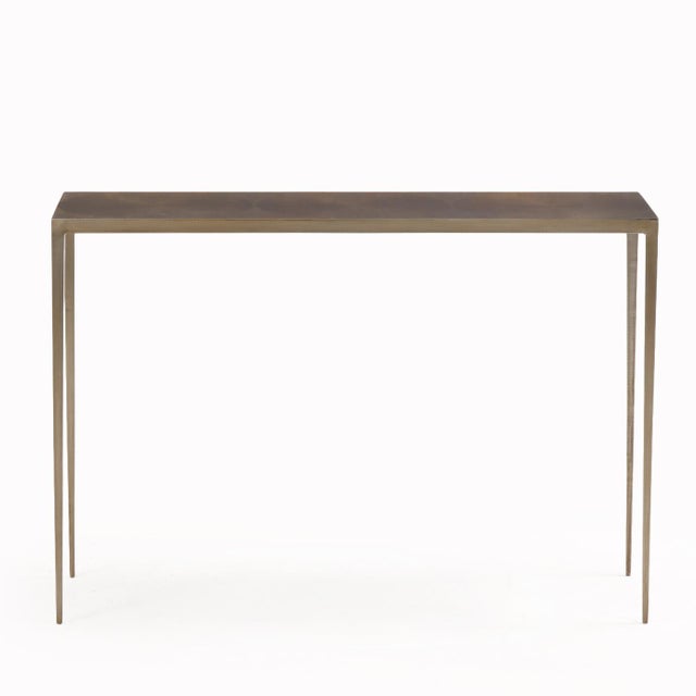 A Pair of Bronze Wash Iron Console Tables, in the Manner of Jean-Michel Frank. Contemporary For Sale In Philadelphia - Image 6 of 6