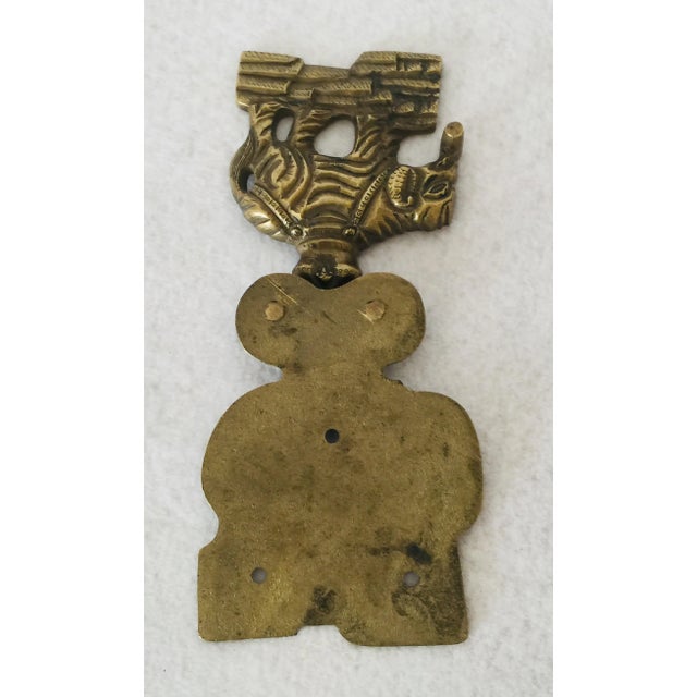 Vintage 1920s Brass Asian Door Knocker For Sale In Denver - Image 6 of 7
