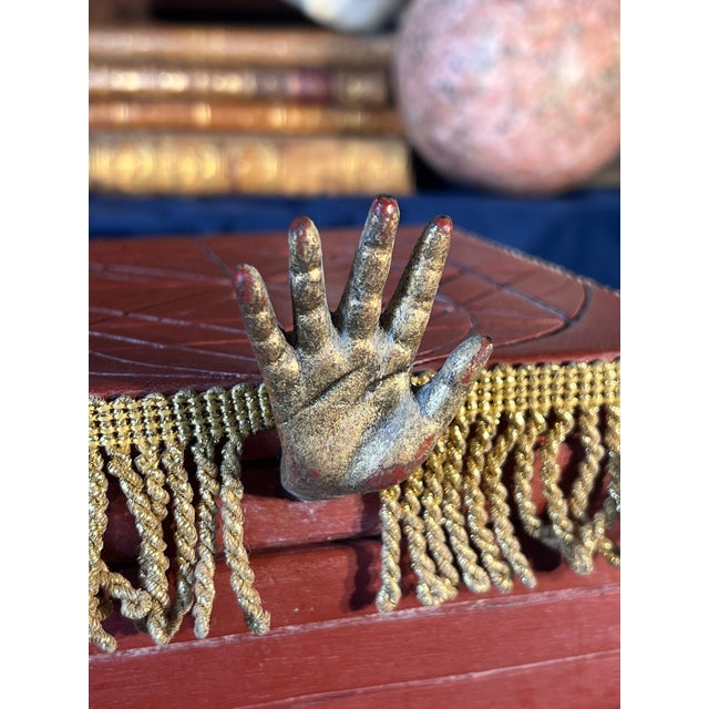 Vintage Alchemical Hermetic Secret Geometry Seal Box With Hand Handle For Sale In Palm Springs - Image 6 of 11