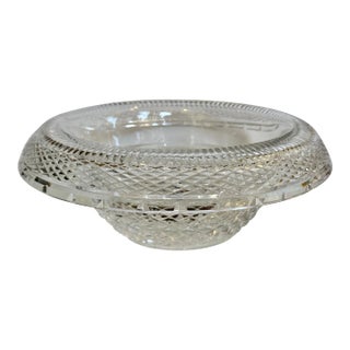 Antique 19th C Irish Cut Crystal Toll Edge Centerpiece Bowl For Sale