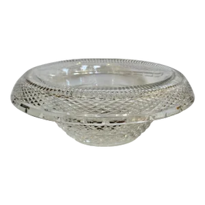 Antique 19th C Irish Cut Crystal Toll Edge Centerpiece Bowl