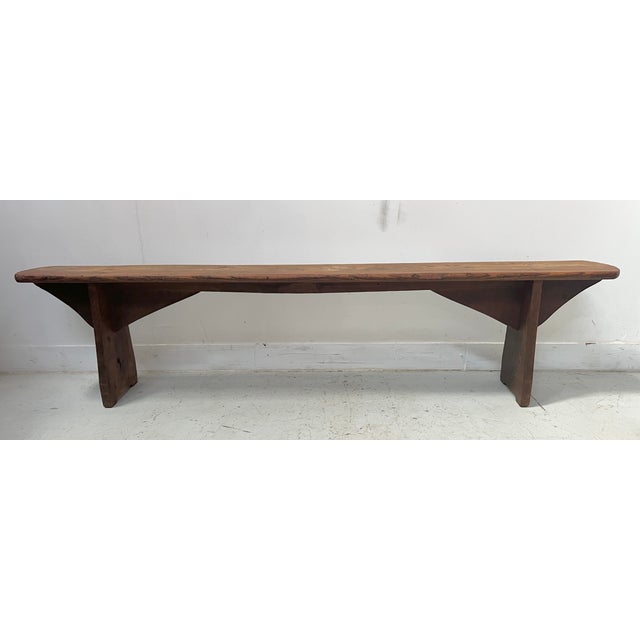 Farmhouse Table Bench in Elm For Sale - Image 12 of 12