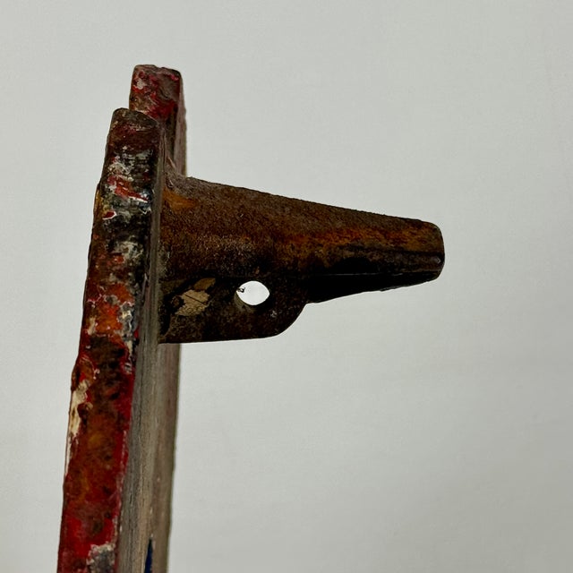 Early 20th Century Rare Early 20th Century Bullseye Cast Iron Shooting Target With Old Paint, Fairground Carnival For Sale - Image 5 of 10